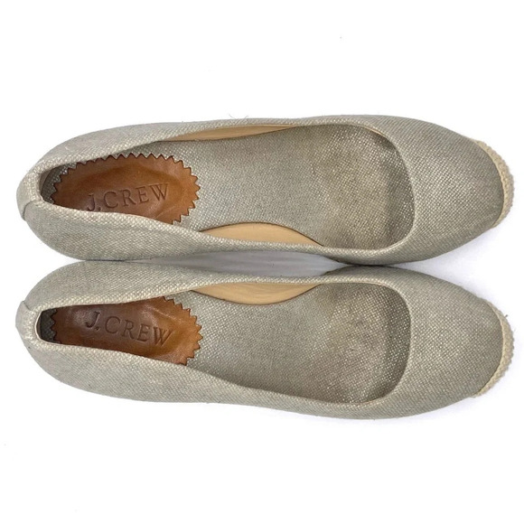 J. Crew Neutral Jute Wedges Gray and Tan Size 8 - Picture 8 of 10